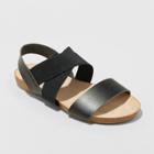 Women's Kerryn Wide Width Footbed Sandals - Universal Thread Black 6.5w,