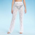 Women's Crochet Cover Up Pants - Shade & Shore White S, Women's,