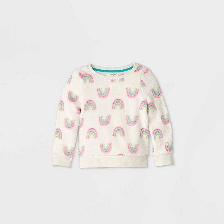 Toddler Girls' Sherpa Pullover - Cat & Jack Cream