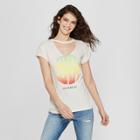 Bravado Women's Bob Marley Short Sleeve One Love Cut-out Neck Graphic T-shirt (juniors') Beige
