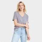 Women's Short Sleeve Relaxed Fit V-neck T-shirt - Universal Thread Gray