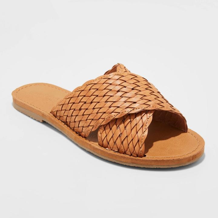 Women's Tabitha Woven Crossband Slide Sandals - Universal Thread Cognac 7.5, Women's, Red