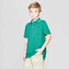 Boys' Short Sleeve Slub Knit Pique Polo Shirt - Cat & Jack Green