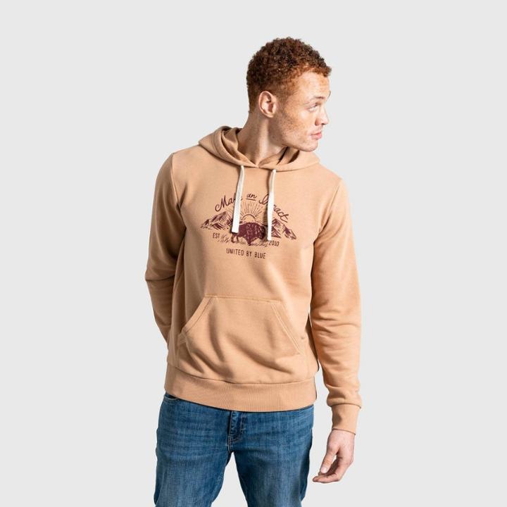 United By Blue Men's Organic Make An Impact Graphic Hoodie - Chai