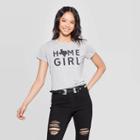 Women's Short Sleeve Scoop Neck Home Girl Graphic T-shirt - Awake Gray