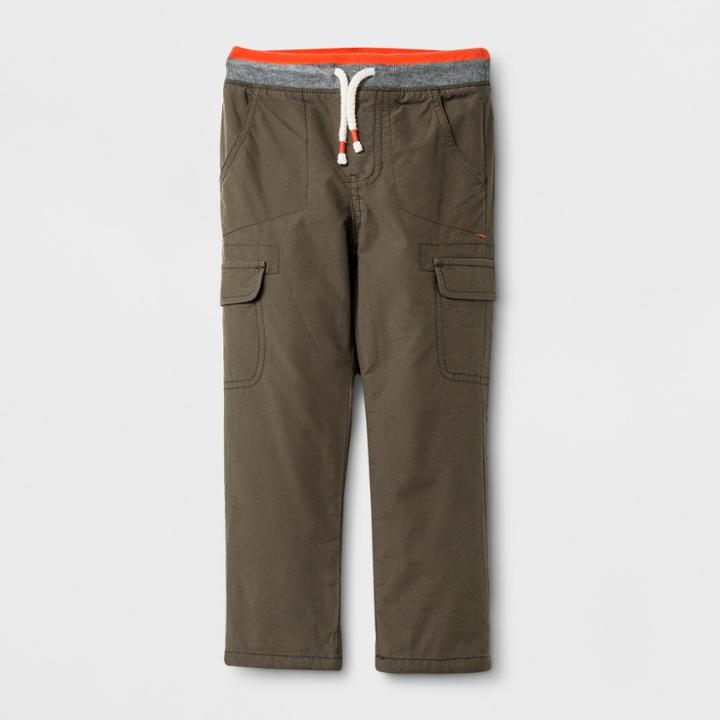 Toddler Boys' Lined Pull-on Pants - Cat & Jack Olive