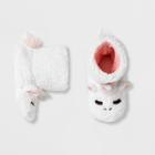 Girls' Unicorn Bootie Slippers - Cat & Jack White