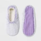 Women's Faux Fur Cozy Pull-on Slipper Socks - Stars Above Light Purple
