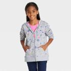 Girls' Printed Zip-up Hoodie - Cat & Jack Heather Gray