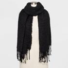Women's Brushed Yard Blanket Scarf - Wild Fable Black One Size, Women's