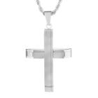 Men's Crucible Stainless Steel Layered Cross Pendant Necklace -