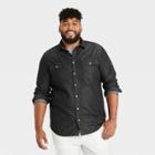 Men's Tall Standard Fit Stretch Long Sleeve Button-down Shirt - Goodfellow & Co Black