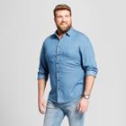 Men's Tall Standard Fit Long Sleeve Denim Shirt - Goodfellow & Co Horizon Blue