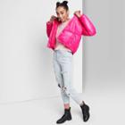 Women's Cropped Retro Puffer Jacket - Wild Fable Pink