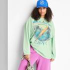 Women's Plus Size Ascot + Hart Long Sleeve Graphic T-shirt - Green