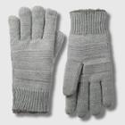 Isotoner Women's Smartdri Textured Knit Glove With Sherpasoft Spill - Gray One Size, Ivory