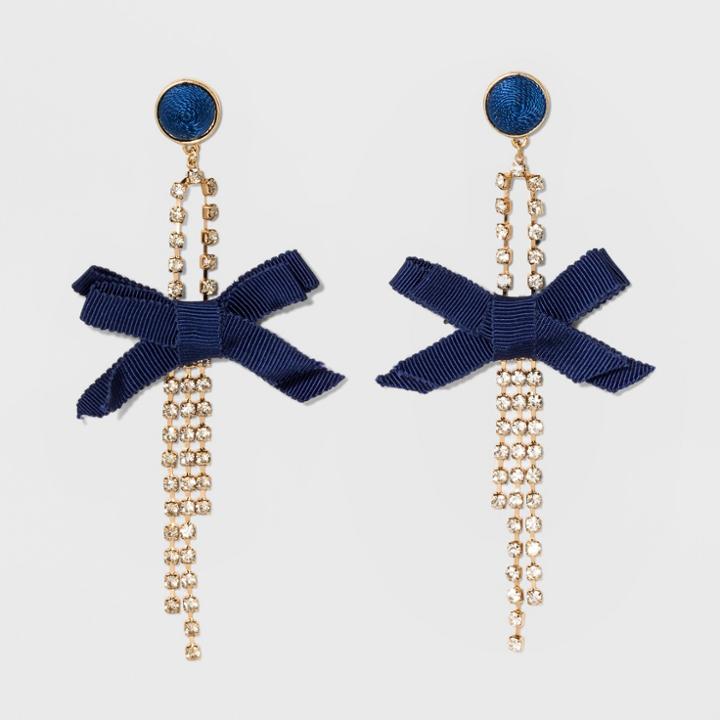 Sugarfix By Baublebar Tassel Drop Earrings With Bows - Blue, Girl's