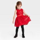 Toddler Girls' Sequin Sleeveless Dress - Cat & Jack Red