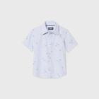 Oshkosh B'gosh Toddler Boys' Short Sleeve Plaid Woven Button-down Shirt - Blue