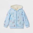 Toddler Girls' Frozen Sherpa Hooded Zip-up Sweatshirt