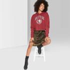 Women's Cropped Hoodie New York Graphic - Wild Fable Berry Maroon S, Women's, Size: