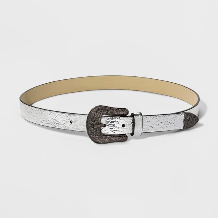 Women's Metallic Western Buckle Belt - Wild Fable