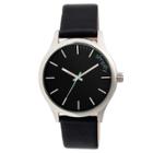 Simplify The 2400 Men's Leather Strap Watch - Silver/black/black,