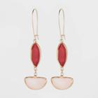 Semi-precious Stone Moonstone And Matte Red Agate Drop Earrings - A New Day Red, Women's