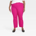Women's Plus Size High-rise Slim Fit Bi-stretch Ankle Pants - A New Day Pink