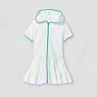 Girls' Hooded Terry Front-zip Cover Up - Cat & Jack White