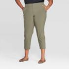Women's Plus Size Casual Pants - Ava & Viv Olive (green)