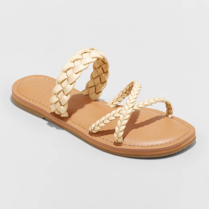 Women's Hilda Braided Strappy Footbed Sandals - Universal Thread Off-white