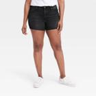 Women's High-rise Midi Jean Shorts - Universal Thread Black Wash