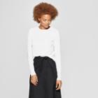 Women's Long Sleeve Crew Neck T-shirt - Prologue White