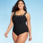 Women's Black Hunter One Piece Swimsuits - Aqua Green Black M, Women's,