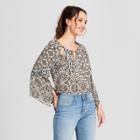 Zac & Rachel Women's Printed Cutout Blouse - Zac And Rachel - Beige