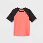 Toddler Boys' Short Sleeve Raglan Rash Guard Swim Shirt - Cat & Jack Pink