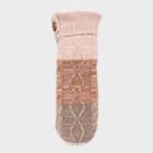Muk Luks Women's Cable Slipper Socks With Grippers - Tan
