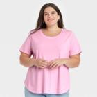 Women's Plus Size Essential Relaxed Scoop Neck T-shirt - Ava & Viv