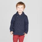 Toddler Boys' Shawl Collar Long Sleeve Pullover Sweater - Cat & Jack Navy