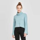 Women's Bell Long Sleeve Mock Turtleneck Pullover Sweater - Xhilaration Aqua S, Women's, Size: