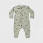 Q By Quincy Mae Baby Trees Fleece Jumpsuit - Sage Green