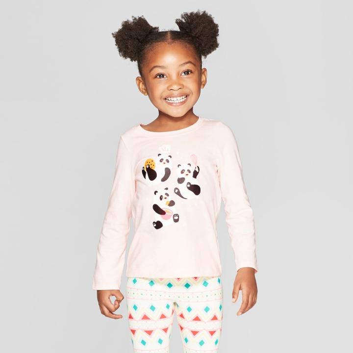 Toddler Girls' Long Sleeve 'baker Pandas' Graphic T-shirt - Cat & Jack Pink