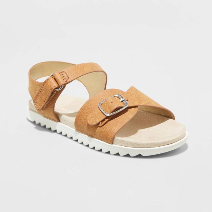 Toddler Girls' Shaelyn Footbed Sandals - Cat & Jack Cognac