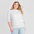 Women's Plus Size Elbow Sleeve Sweatshirt - Ava & Viv Gray X, Women's