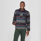 Men's Striped Long Sleeve Wool Blend Shirt Jacket - Goodfellow & Co Xavier Navy
