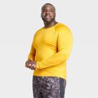 Men's Long Sleeve Fitted T-shirt - All In Motion Gold S, Men's,
