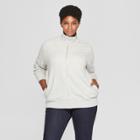Women's Plus Size Zip Front Track Jacket - Ava & Viv Light Heather Gray