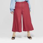 Women's Plus Size Button Front Wide Leg Palazzo Pants - Who What Wear Red