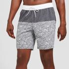 Men's 9 Black And White Leaves Board Shorts 10 - Goodfellow & Co Black